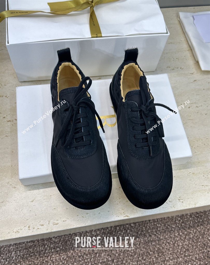 The Row Suede and Fabric Sneakers Black 2026 0224 (JC-260224067)