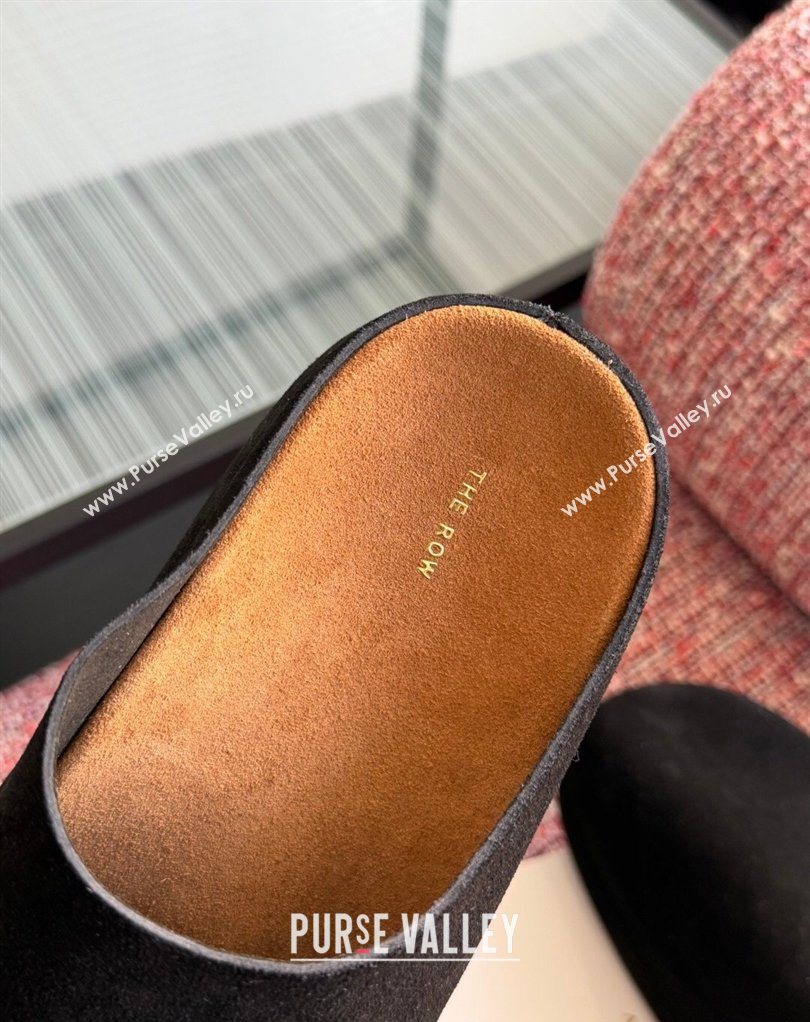 The Row Suede Platform Mules Black 2026 0224 (KL-260224058)