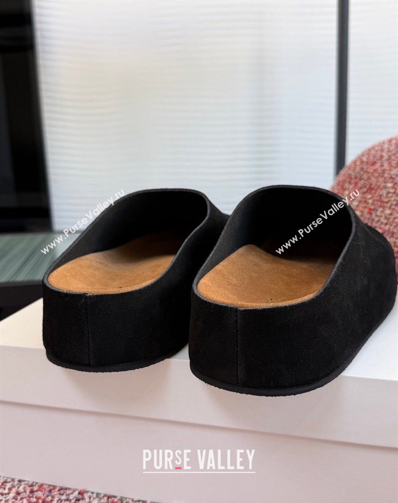 The Row Suede Platform Mules Black 2026 0224 (KL-260224058)