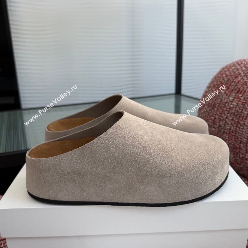 The Row Suede Platform Mules Grey 2026 0224 (KL-260224056)