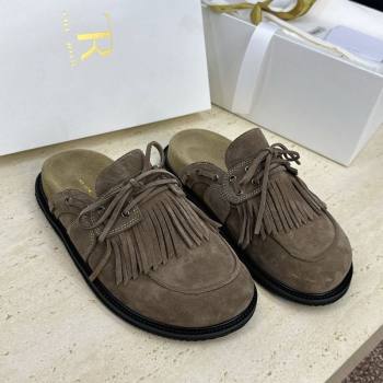 The Row Suede Mules with Tassel Grey 2026 0224 (JC-260224059)