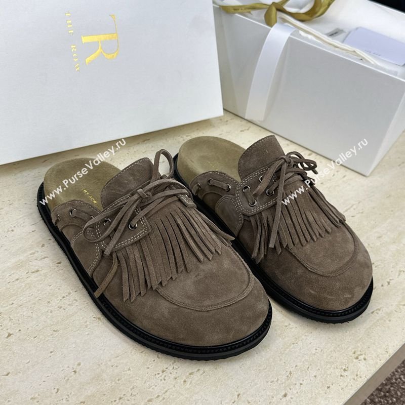 The Row Suede Mules with Tassel Grey 2026 0224 (JC-260224059)