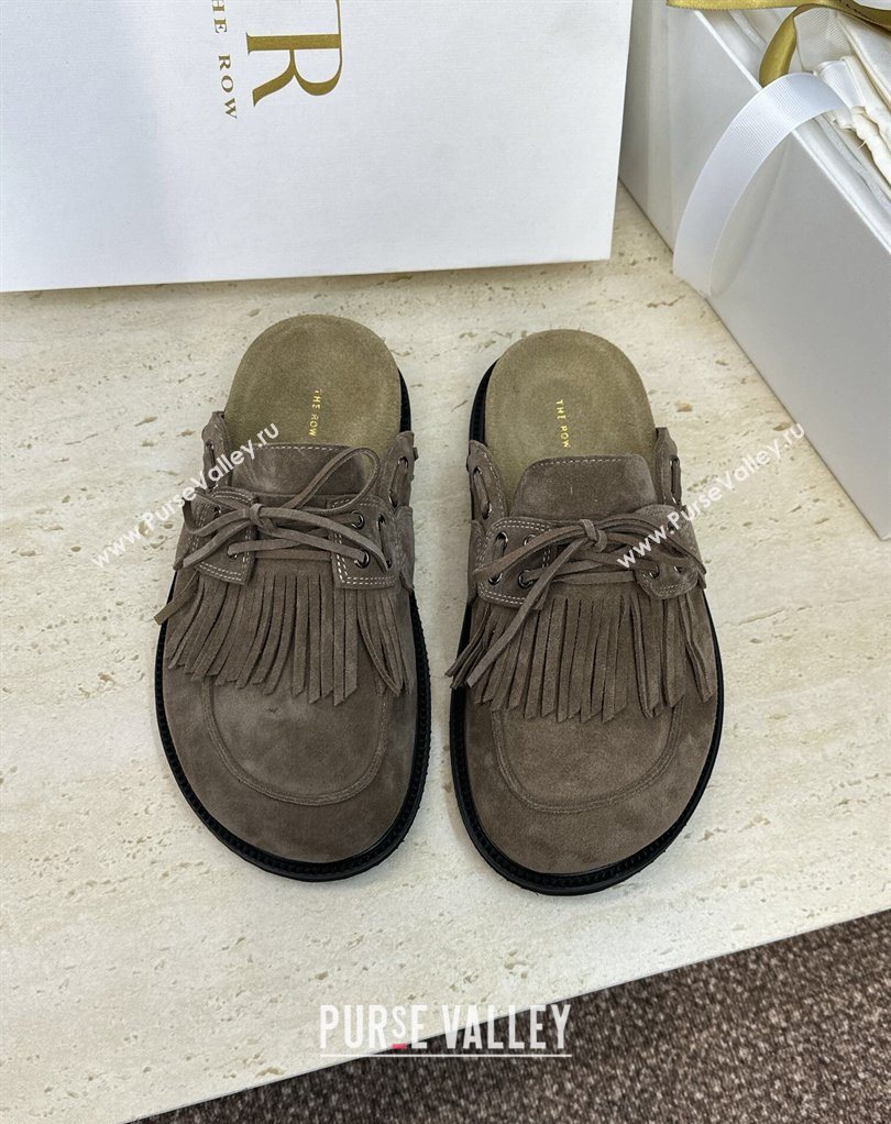 The Row Suede Mules with Tassel Grey 2026 0224 (JC-260224059)