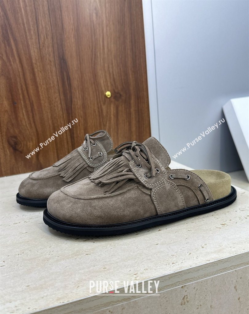 The Row Suede Mules with Tassel Grey 2026 0224 (JC-260224059)