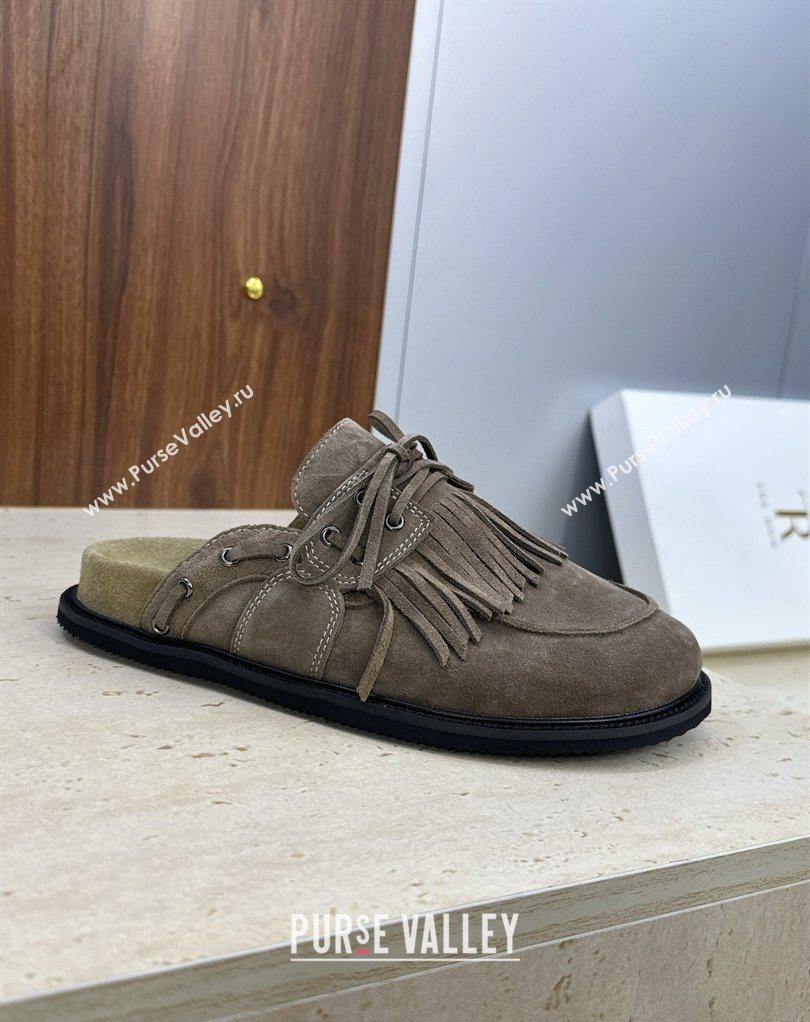 The Row Suede Mules with Tassel Grey 2026 0224 (JC-260224059)