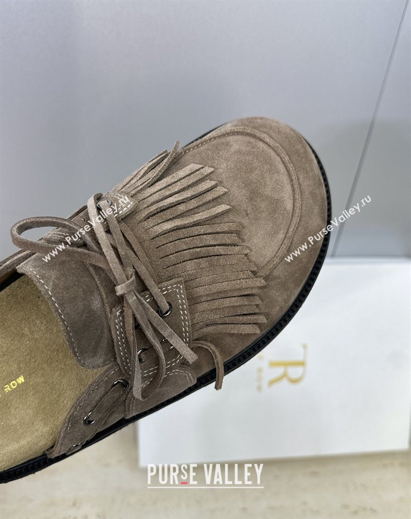 The Row Suede Mules with Tassel Grey 2026 0224 (JC-260224059)