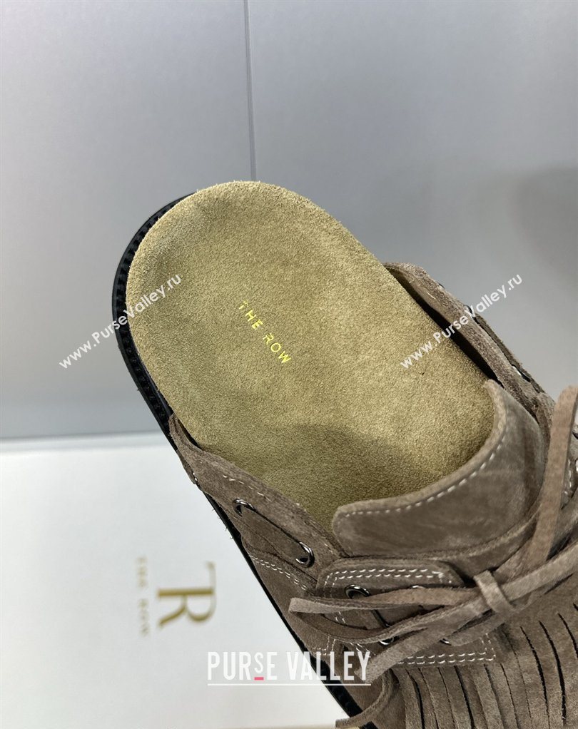 The Row Suede Mules with Tassel Grey 2026 0224 (JC-260224059)