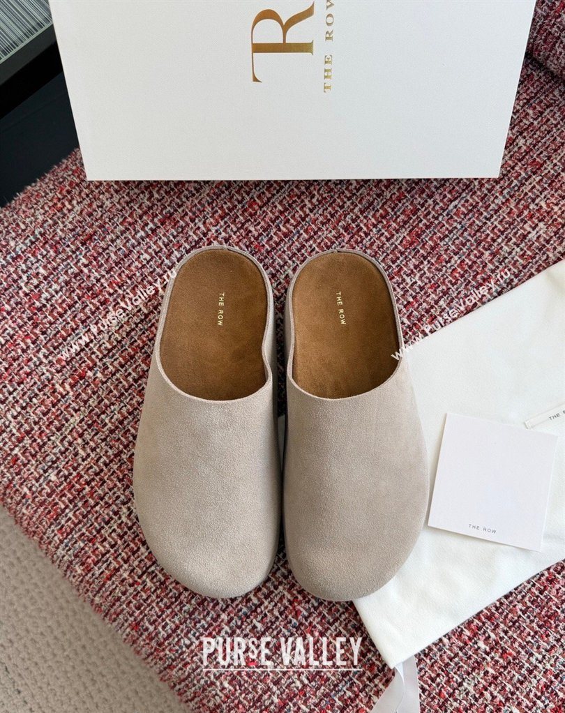 The Row Suede Platform Mules Grey 2026 0224 (KL-260224056)