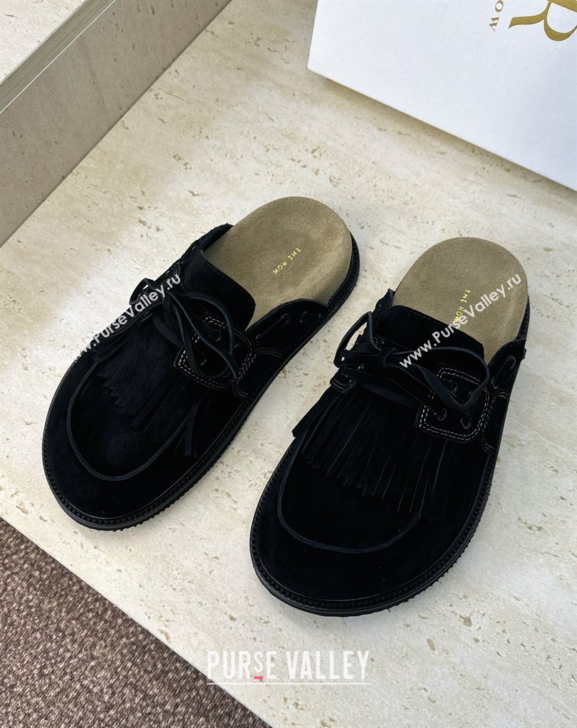 The Row Suede Mules with Tassel Black 2026 0224 (JC-260224060)