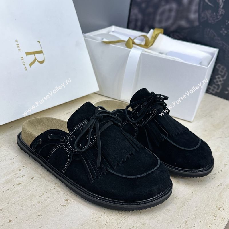 The Row Suede Mules with Tassel Black 2026 0224 (JC-260224060)
