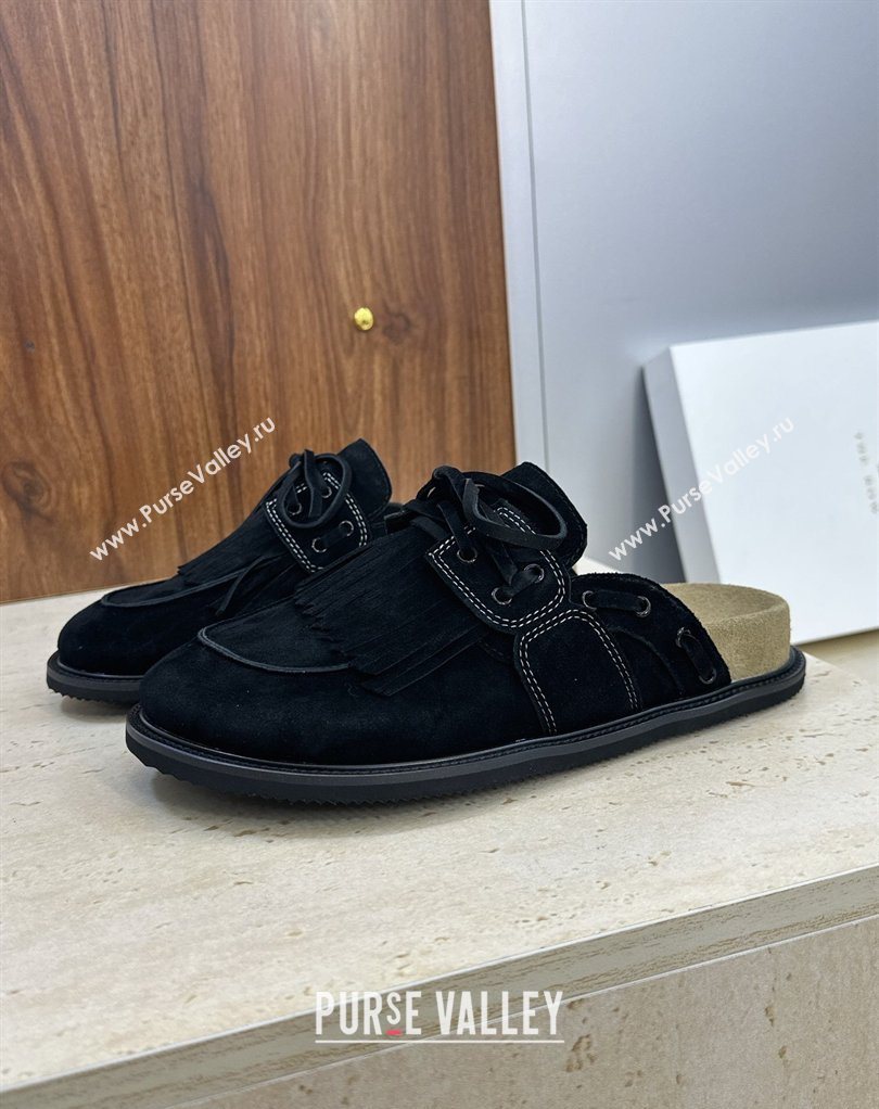 The Row Suede Mules with Tassel Black 2026 0224 (JC-260224060)