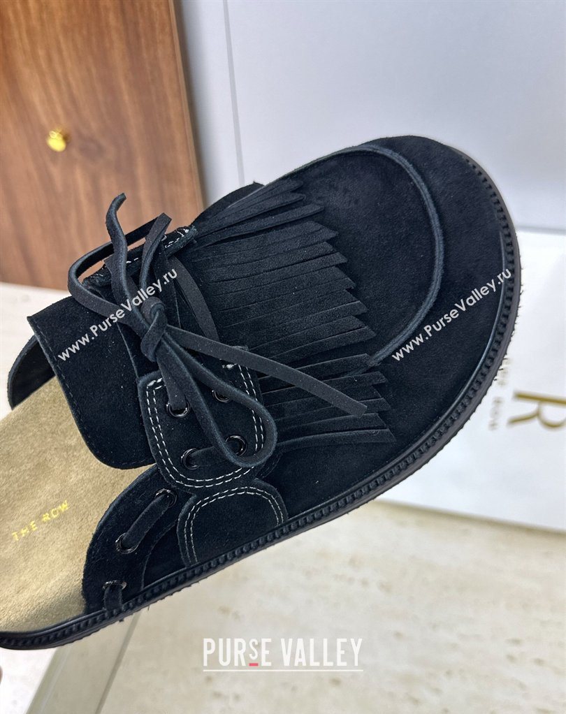 The Row Suede Mules with Tassel Black 2026 0224 (JC-260224060)