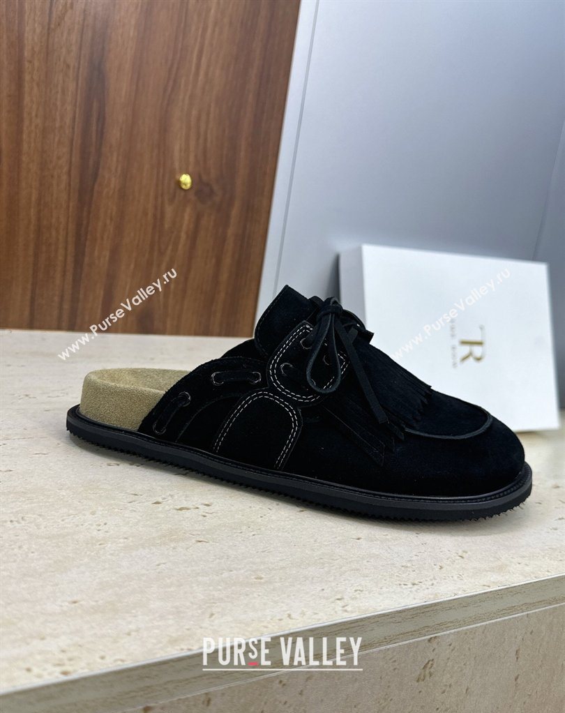 The Row Suede Mules with Tassel Black 2026 0224 (JC-260224060)
