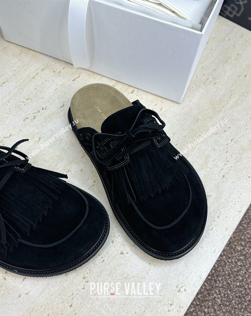 The Row Suede Mules with Tassel Black 2026 0224 (JC-260224060)