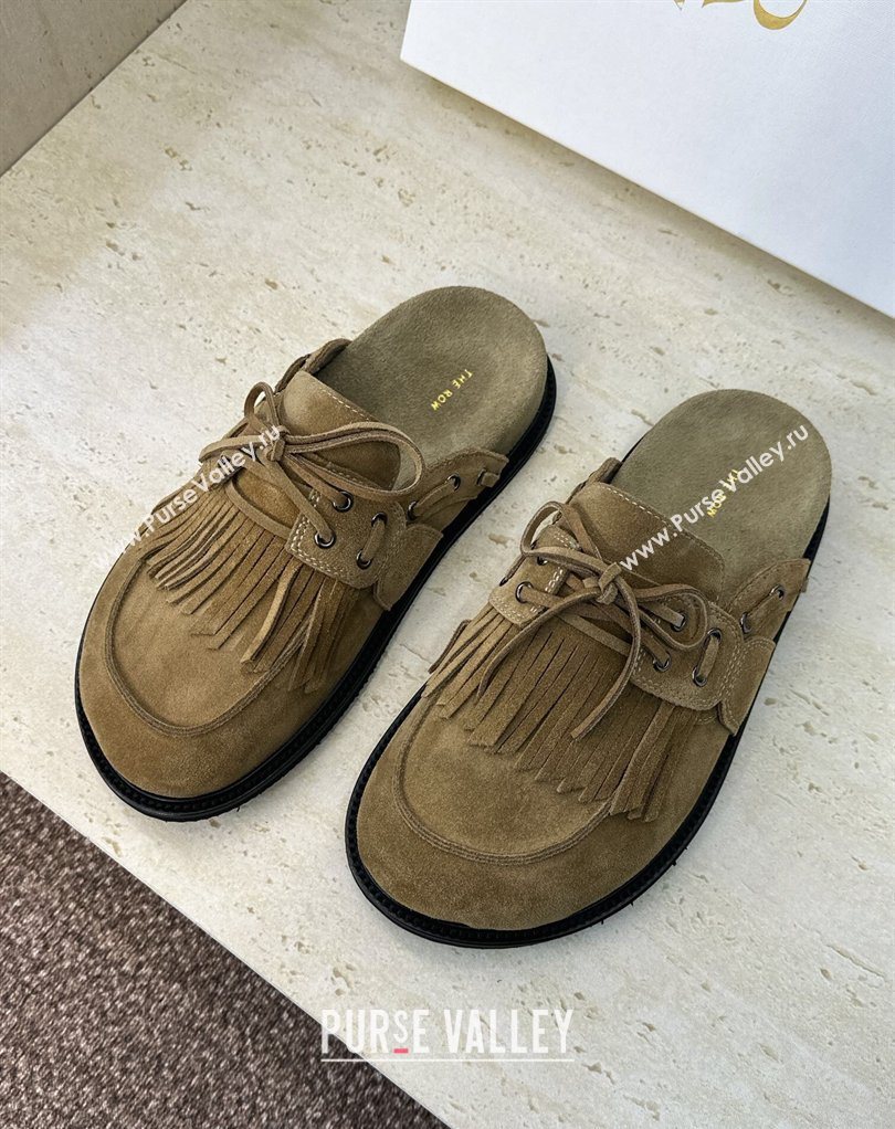 The Row Suede Mules with Tassel Brown 2026 0224 (JC-260224061)