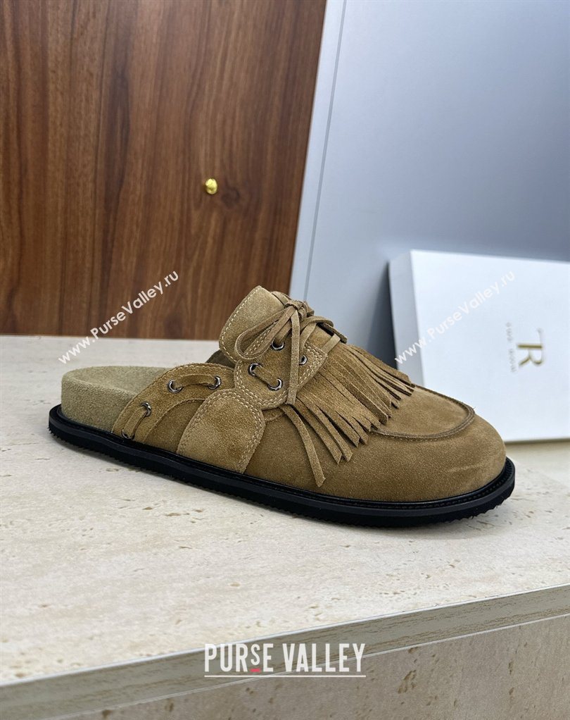 The Row Suede Mules with Tassel Brown 2026 0224 (JC-260224061)