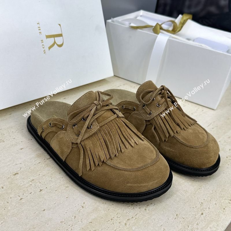 The Row Suede Mules with Tassel Brown 2026 0224 (JC-260224061)