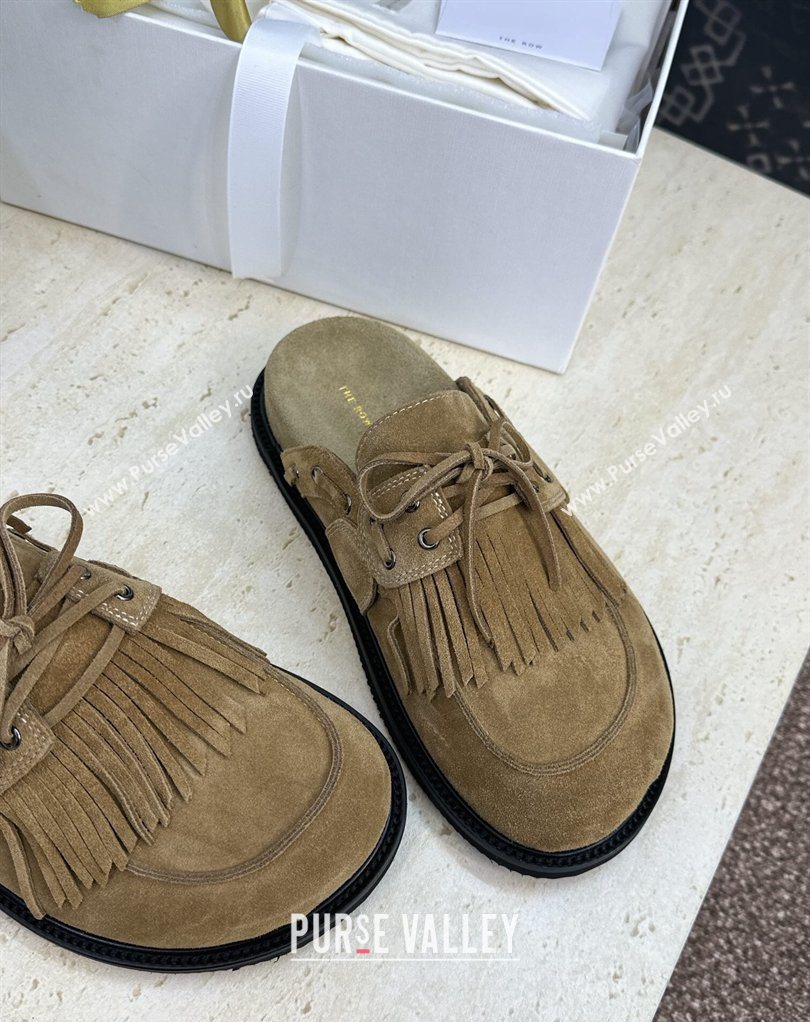 The Row Suede Mules with Tassel Brown 2026 0224 (JC-260224061)