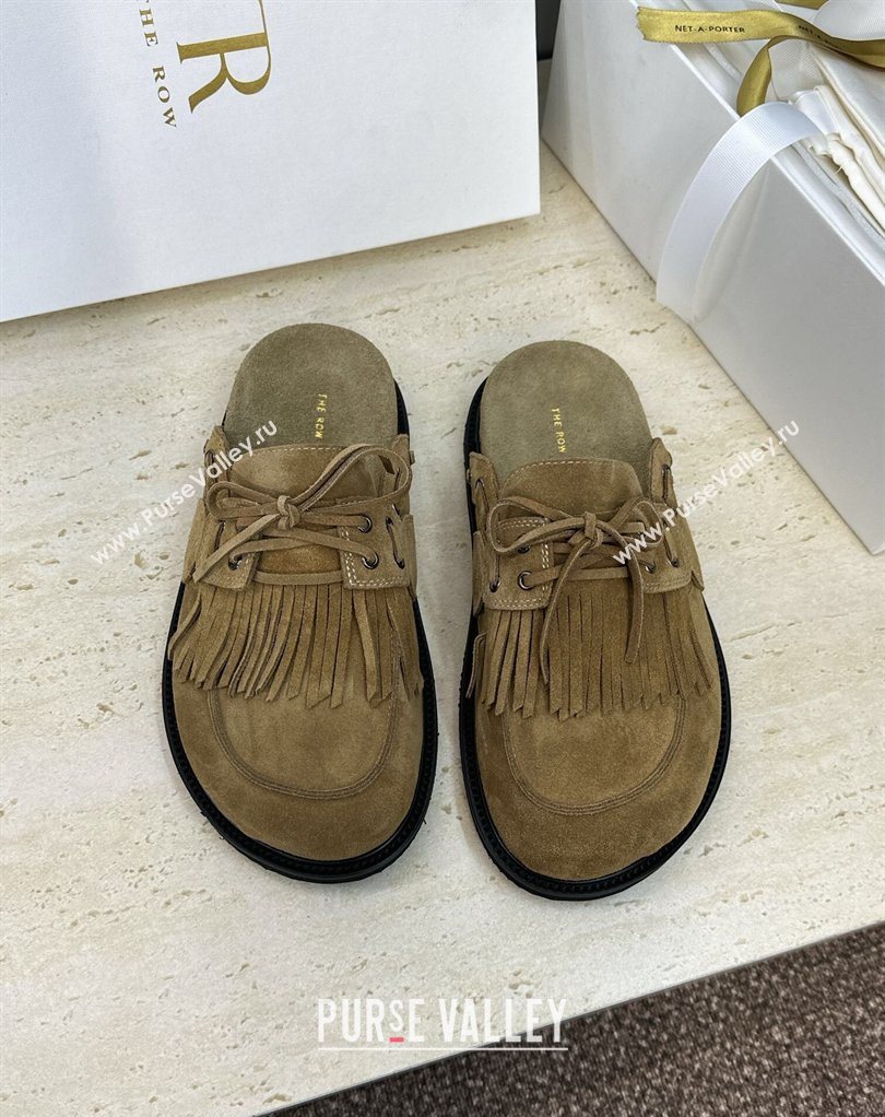 The Row Suede Mules with Tassel Brown 2026 0224 (JC-260224061)