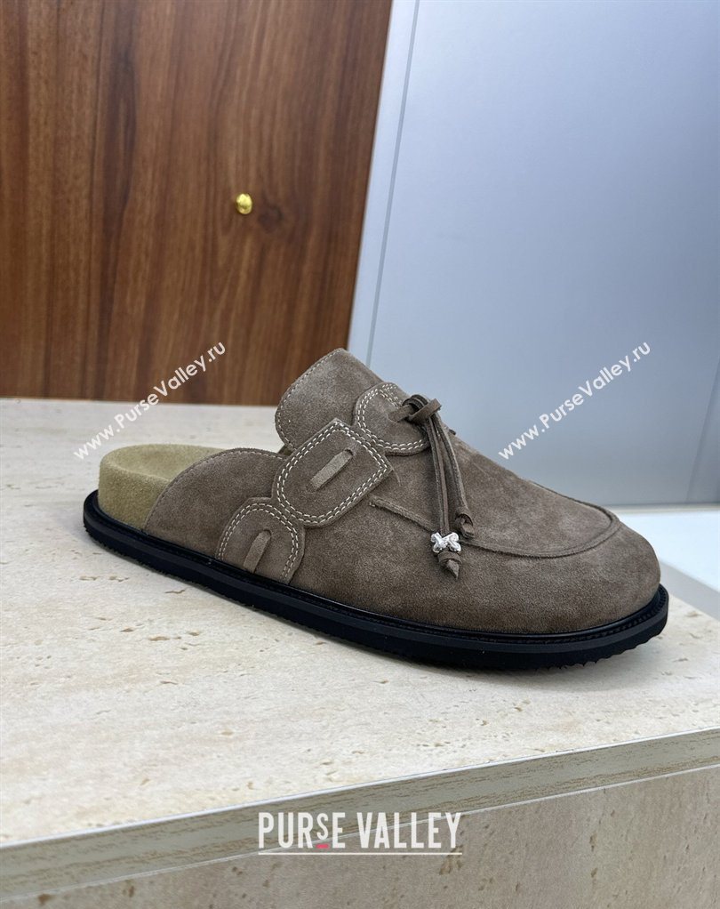 The Row Suede Mules with Tie Grey 2026 0224 (JC-260224062)