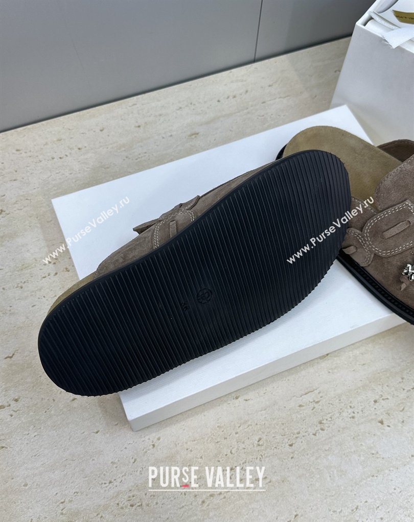 The Row Suede Mules with Tie Grey 2026 0224 (JC-260224062)