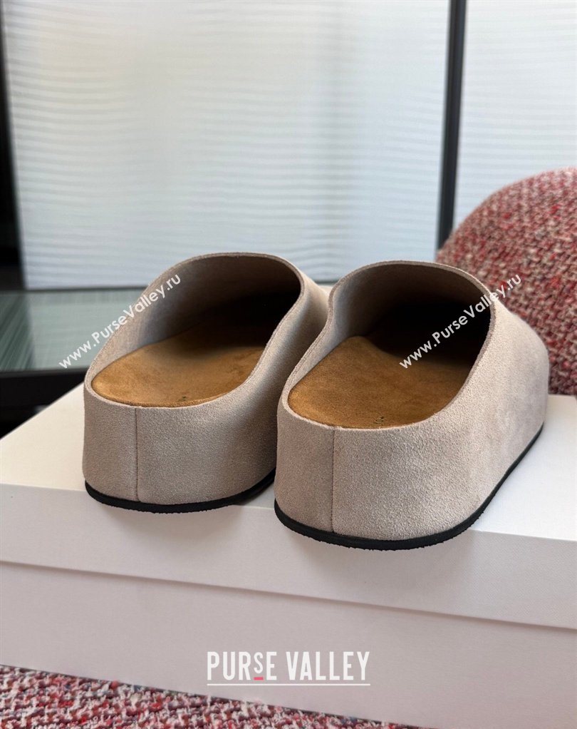 The Row Suede Platform Mules Grey 2026 0224 (KL-260224056)