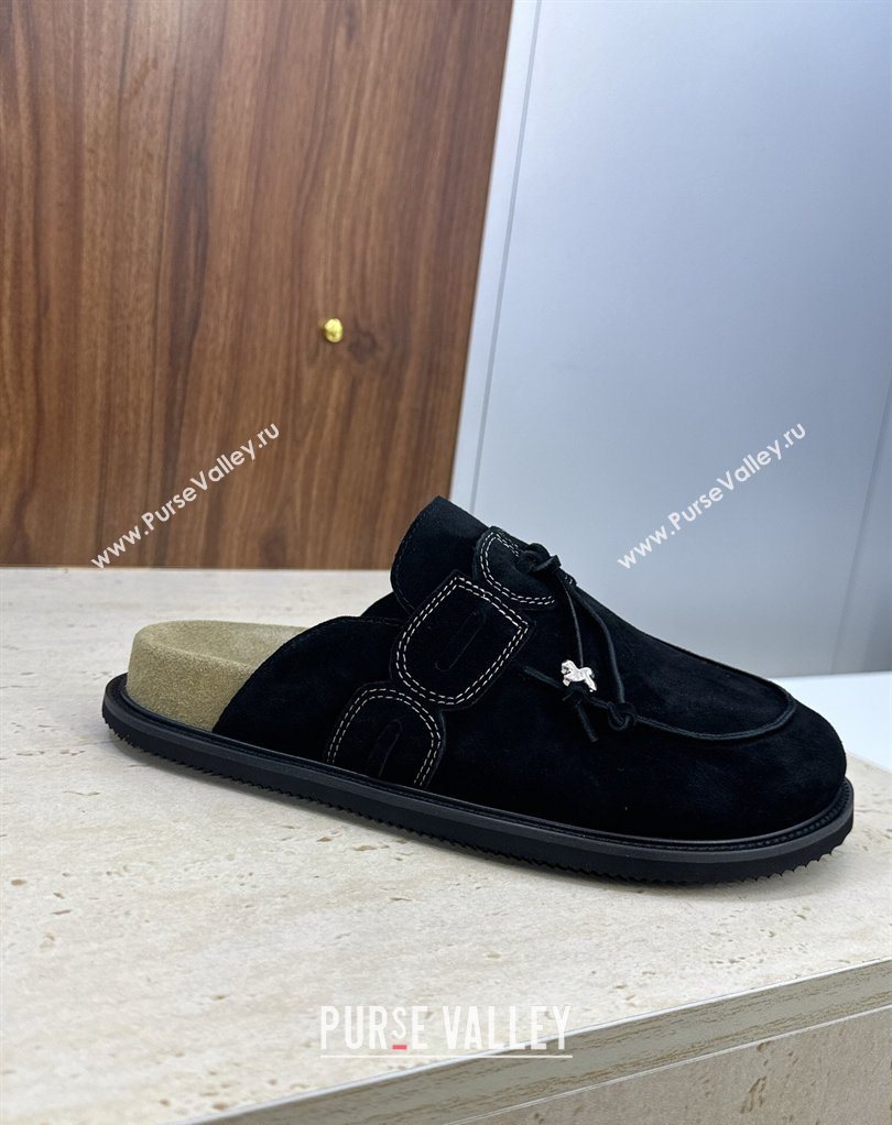 The Row Suede Mules with Tie Black 2026 0224 (JC-260224063)