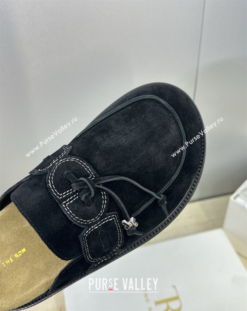 The Row Suede Mules with Tie Black 2026 0224 (JC-260224063)
