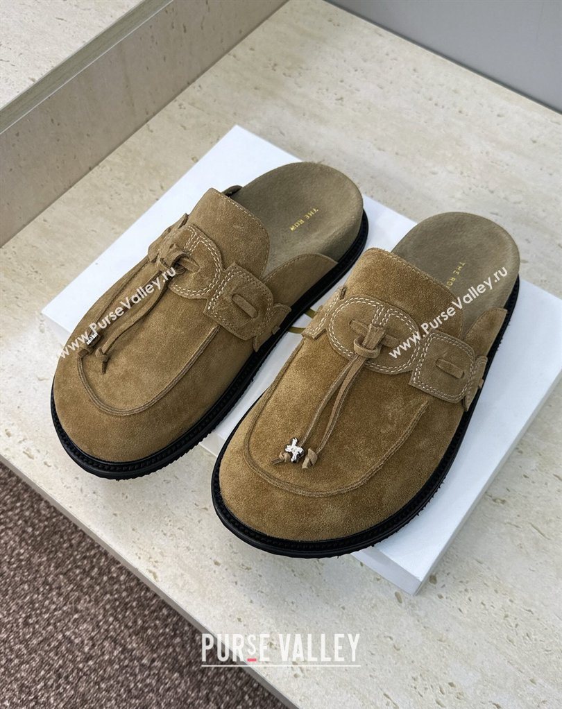 The Row Suede Mules with Tie Brown 2026 0224 (JC-260224064)