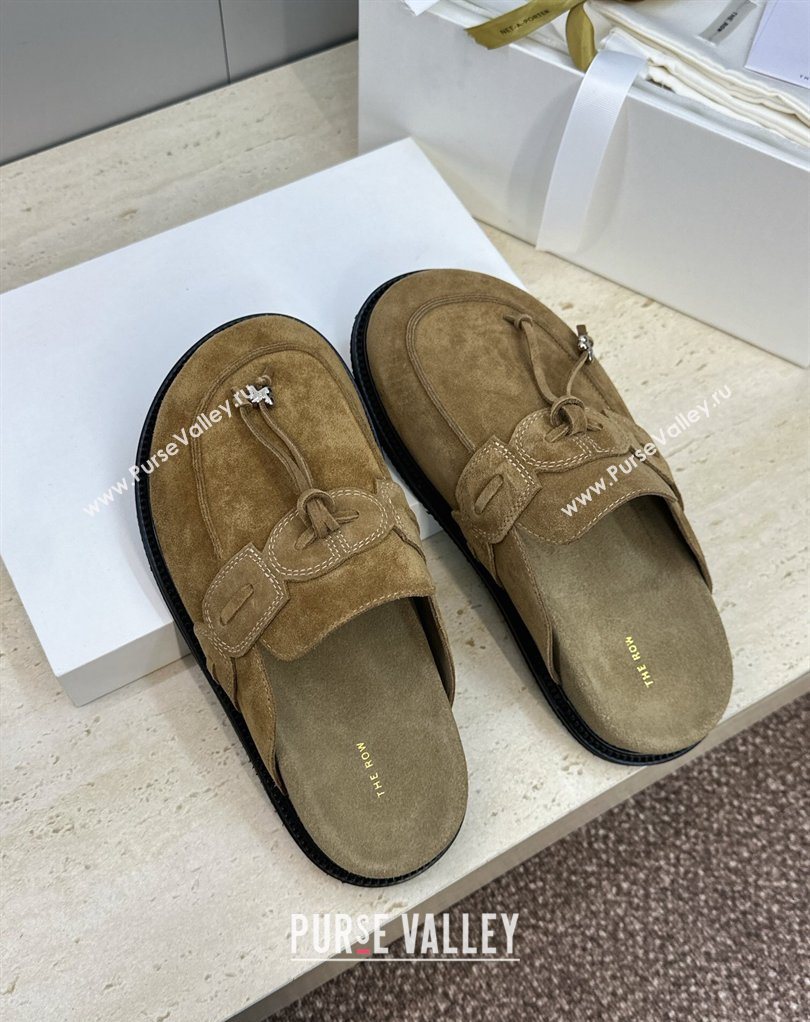 The Row Suede Mules with Tie Brown 2026 0224 (JC-260224064)