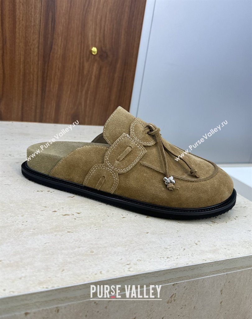 The Row Suede Mules with Tie Brown 2026 0224 (JC-260224064)