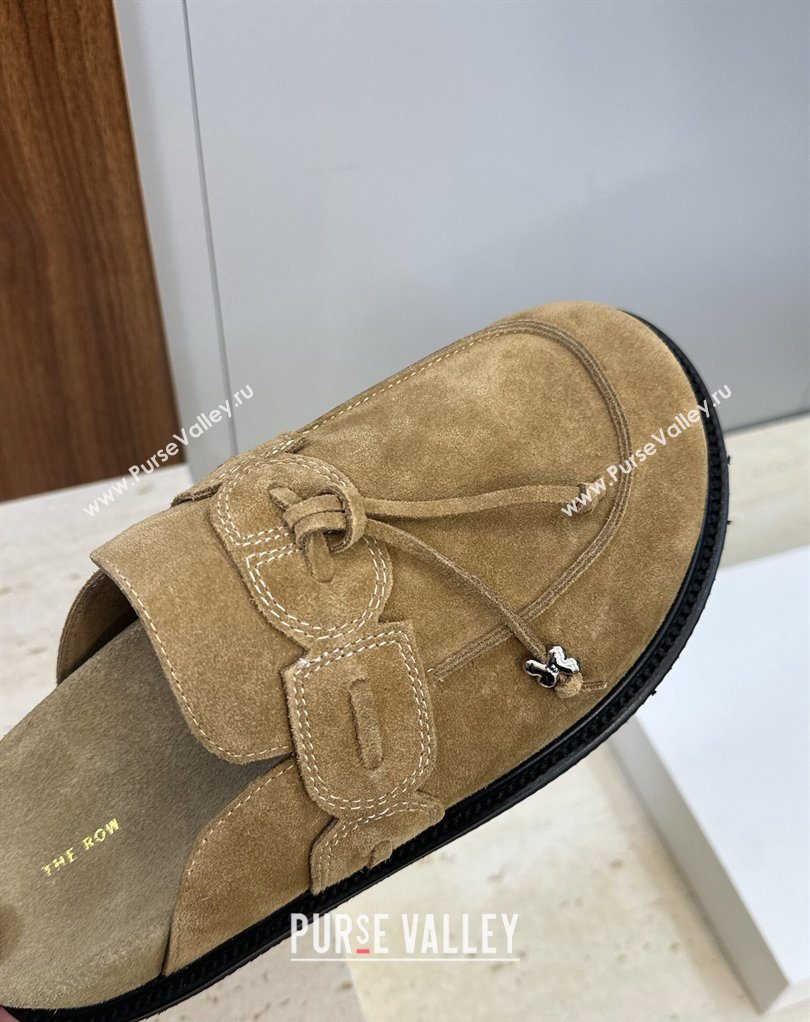 The Row Suede Mules with Tie Brown 2026 0224 (JC-260224064)