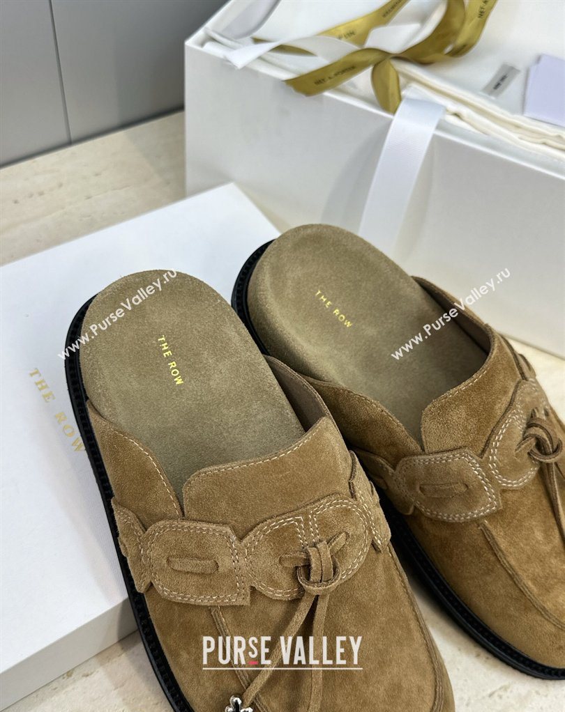 The Row Suede Mules with Tie Brown 2026 0224 (JC-260224064)