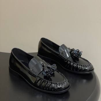 The Row Flat Loafers with Charm in Shiny Leather Black 2026 TR022403 (MD-260224087)