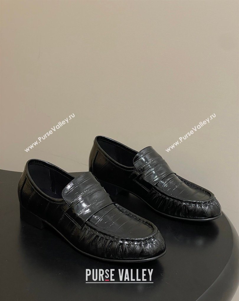 The Row Loafers in Eel Embossed Leather Black 2026 TR022402 (MD-260224074)