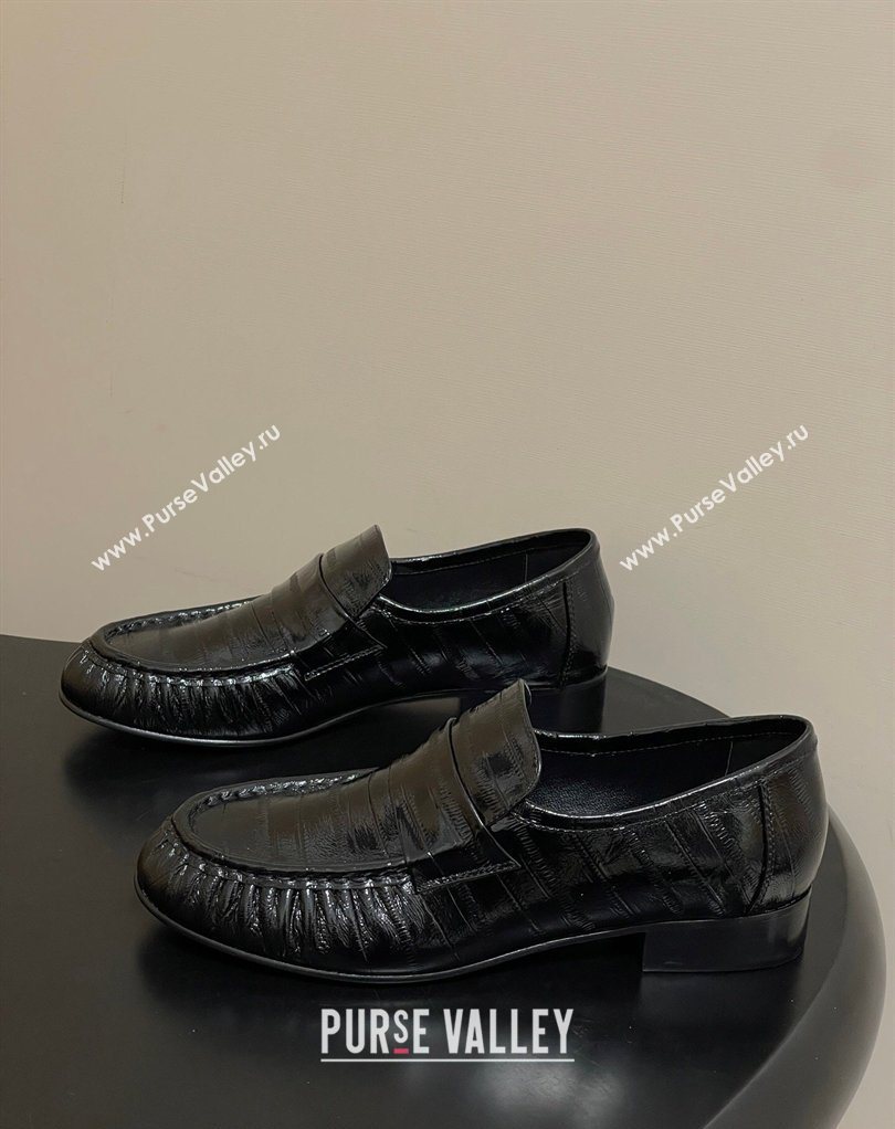 The Row Loafers in Eel Embossed Leather Black 2026 TR022402 (MD-260224074)