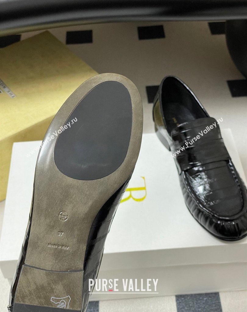 The Row Loafers in Eel Embossed Leather Black 2026 TR022402 (MD-260224074)