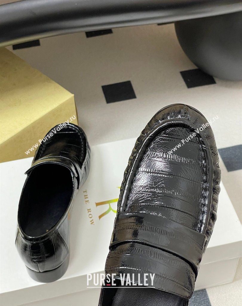 The Row Loafers in Eel Embossed Leather Black 2026 TR022402 (MD-260224074)