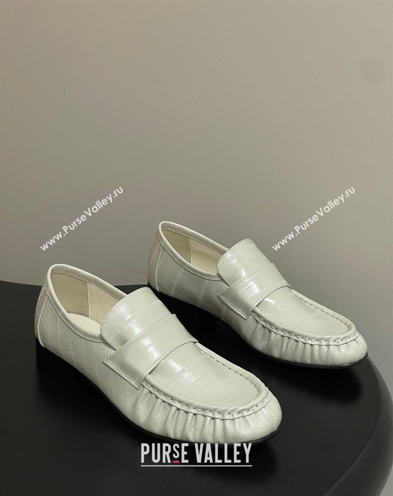 The Row Loafers in Eel Embossed Leather White 2026 TR022402 (MD-260224077)