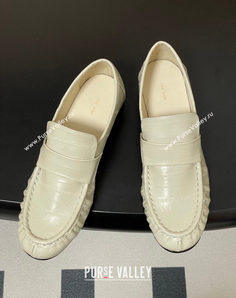The Row Loafers in Eel Embossed Leather White 2026 TR022402 (MD-260224077)