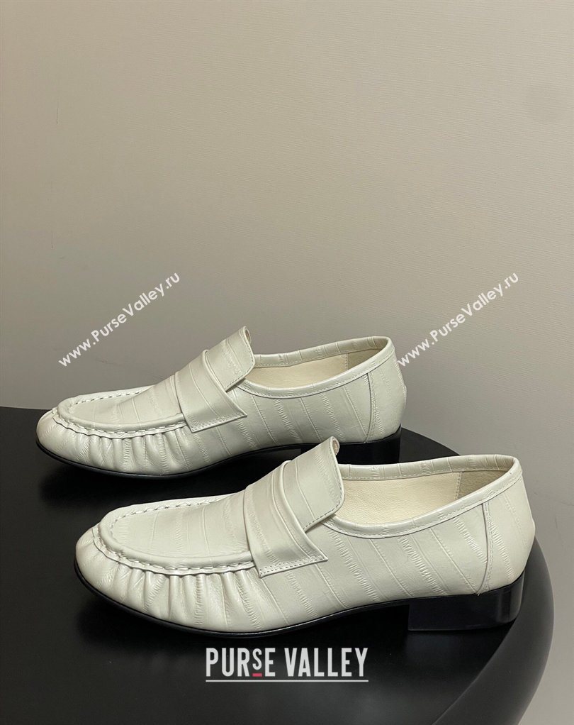 The Row Loafers in Eel Embossed Leather White 2026 TR022402 (MD-260224077)