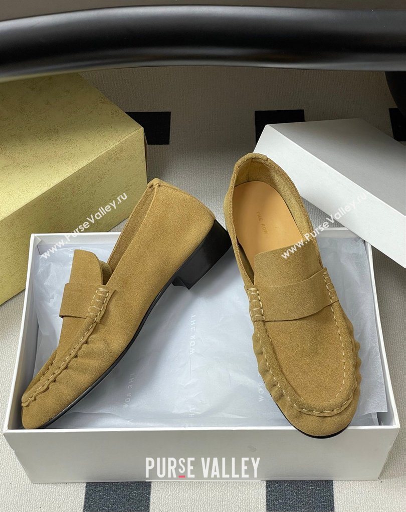 The Row Suede Loafers Apricot 2026 TR022401 (MD-260224070)