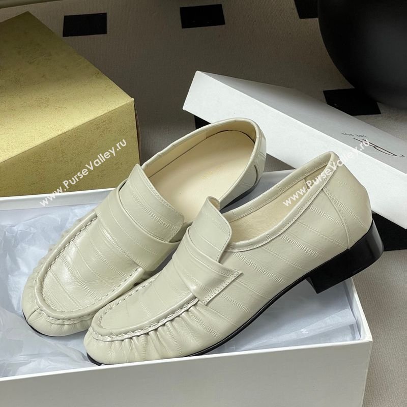 The Row Loafers in Eel Embossed Leather White 2026 TR022402 (MD-260224077)
