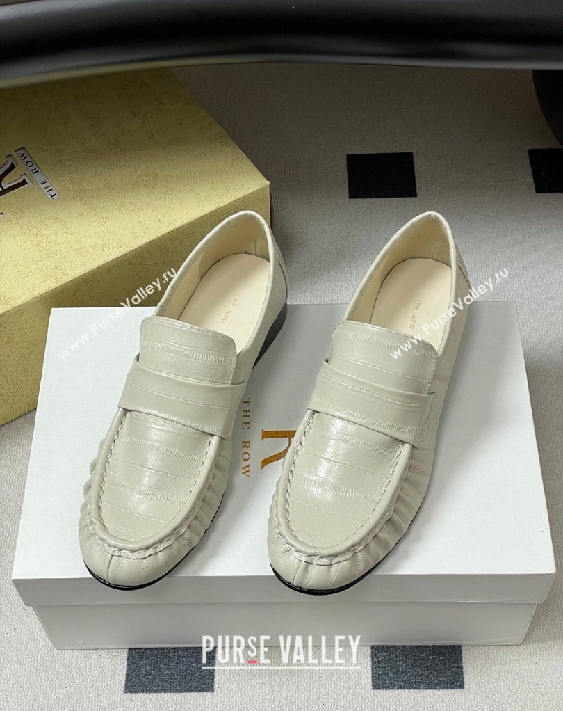 The Row Loafers in Eel Embossed Leather White 2026 TR022402 (MD-260224077)