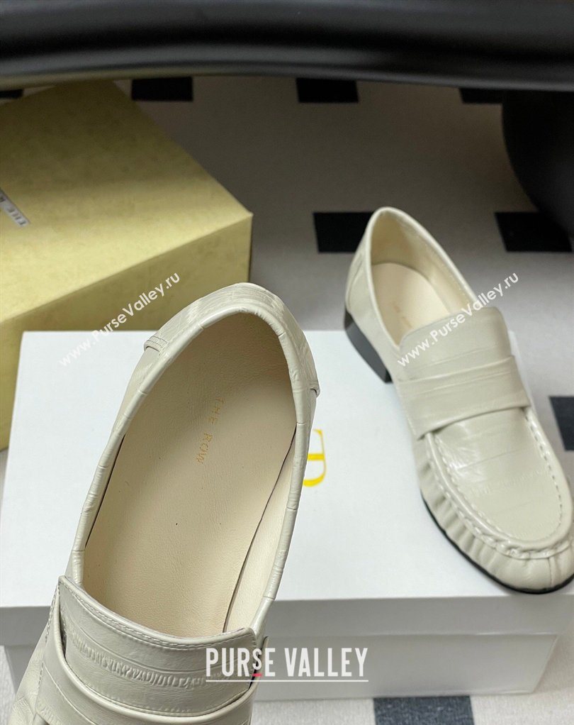 The Row Loafers in Eel Embossed Leather White 2026 TR022402 (MD-260224077)