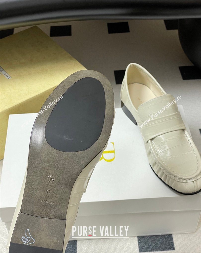 The Row Loafers in Eel Embossed Leather White 2026 TR022402 (MD-260224077)