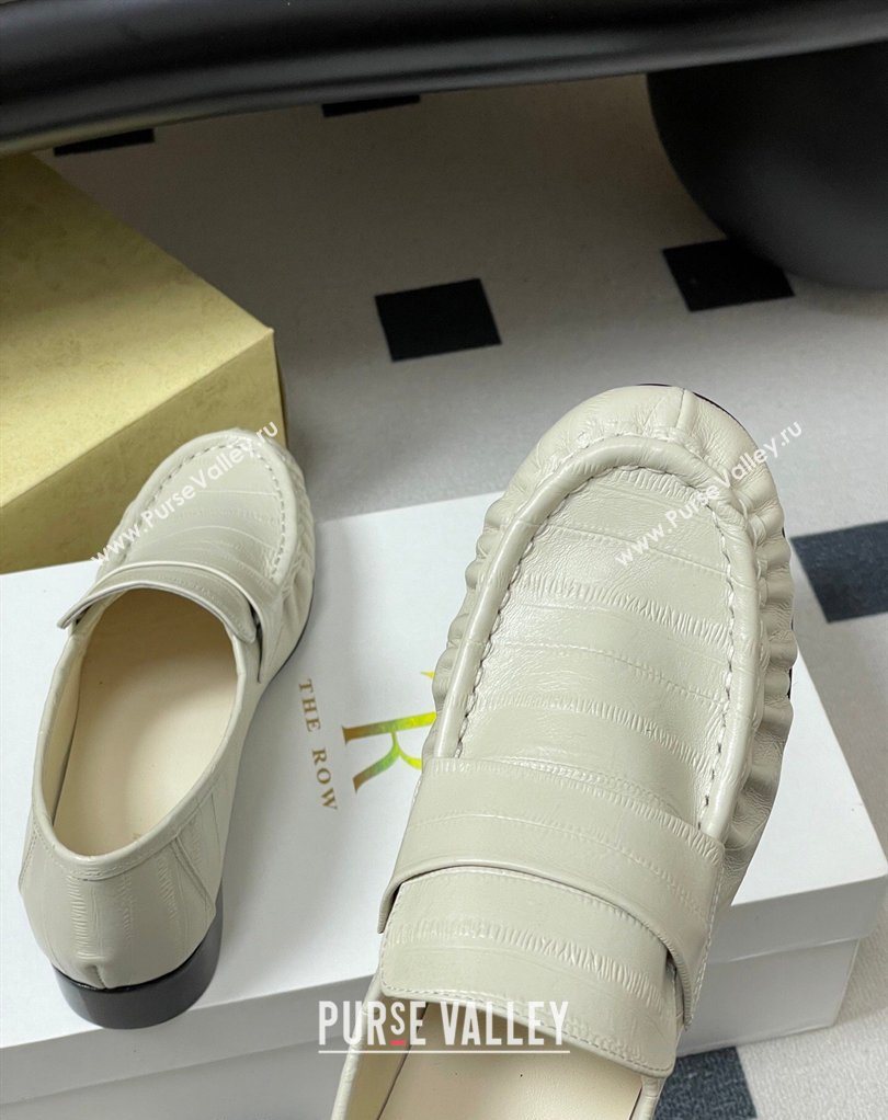 The Row Loafers in Eel Embossed Leather White 2026 TR022402 (MD-260224077)