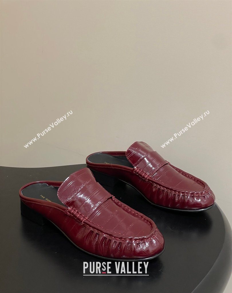 The Row Flat Mules in Eel Embossed Leather Red 2026 TR022402 (MD-260224083)