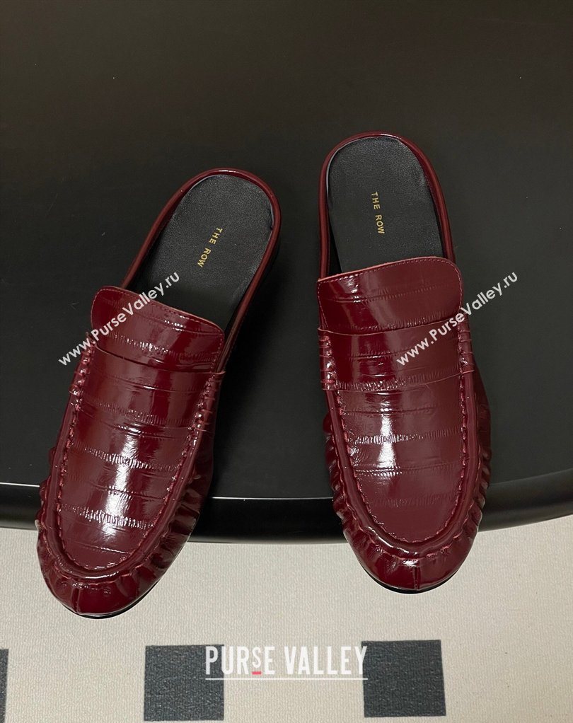 The Row Flat Mules in Eel Embossed Leather Red 2026 TR022402 (MD-260224083)