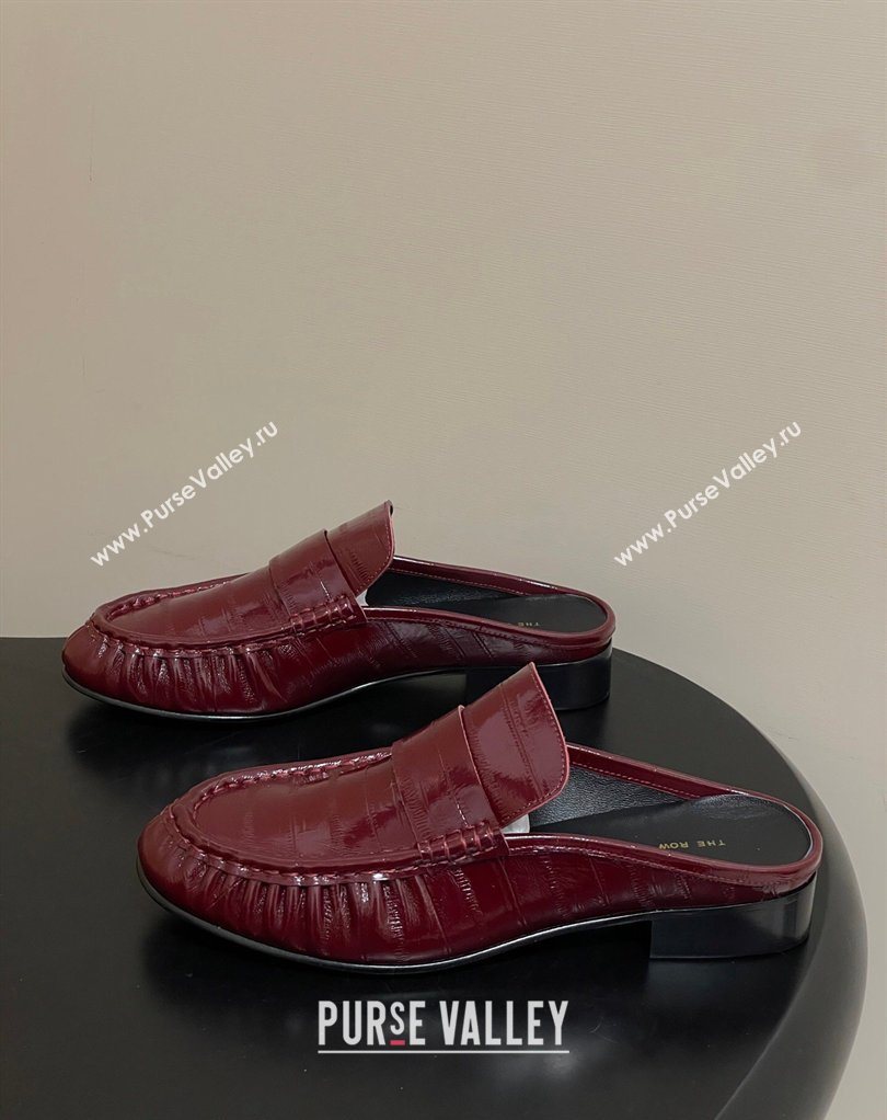 The Row Flat Mules in Eel Embossed Leather Red 2026 TR022402 (MD-260224083)